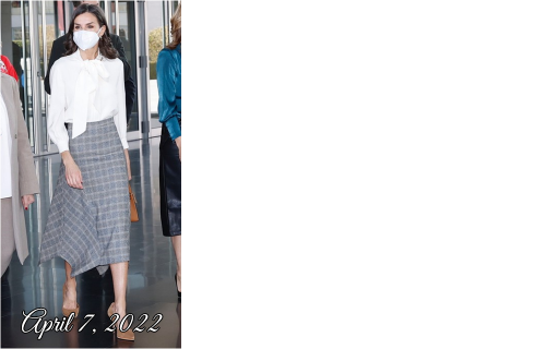 Letizia recycling a grey skirt by Massimo Dutti January 23, 2019: Opening of FITUR (1, 2, 3) October