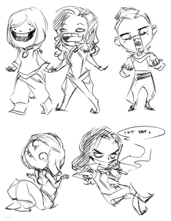 denimcatfish:  ….. I was very sleepy and the multi-stream call was going bonkers. Some really weird LoK doodles. lol