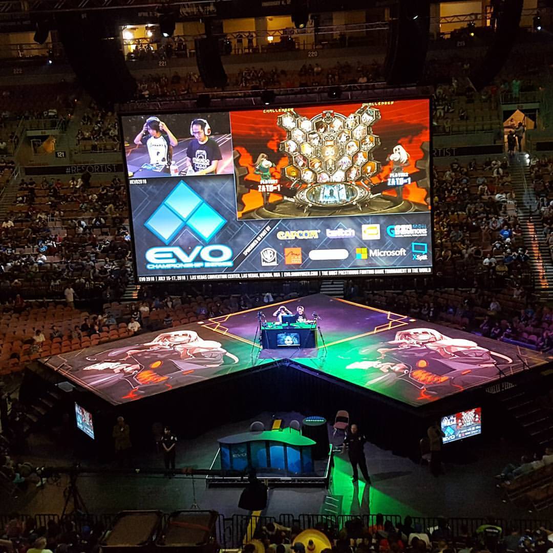 Impressive stage. They even show what character the player uses projected onto the