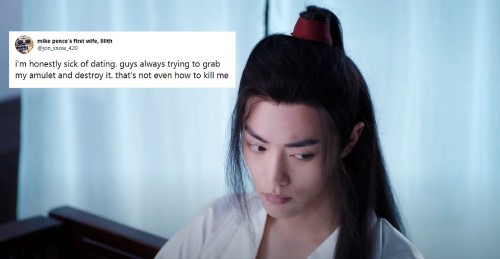 guqin-and-flute:Text Post Meme: I Have So Many for Wei Wuxian Oh My God Save Me From Myself Edition{