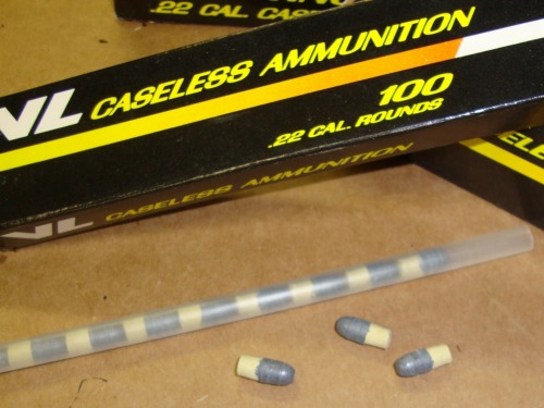 peashooter85: The Daisy Heddon V/L caseless ammunition rifle, There have been many experiments with 