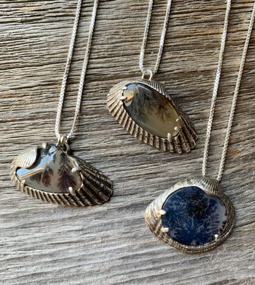 Three new pendants just listed #dendriticagate #treeagate #seaweedstone #tidepooling #beachcomber #t