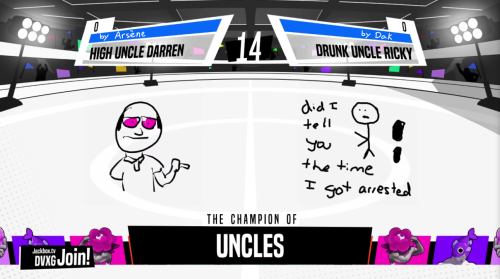 Arsene and Dak made a couple of real sleazy uncles in Champ&rsquo;d Up! (Jackbox 7) and I took SO MA