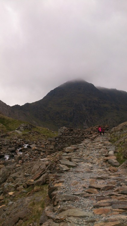 Snowdon, Wales. Watching the fog roll in.