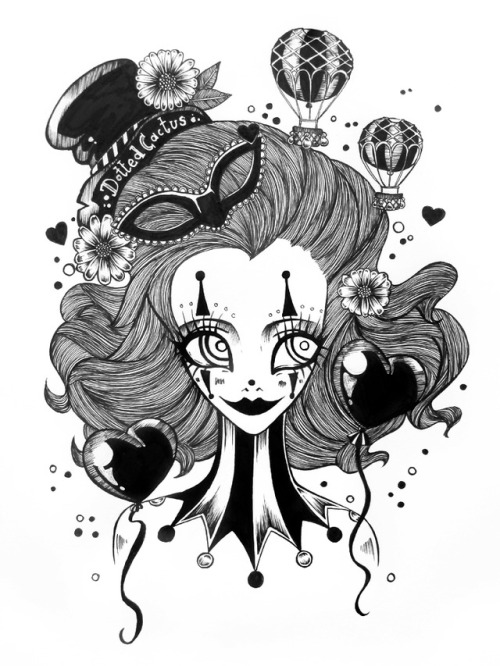 dottedcactus:Inktober Day 10: Clown ♥