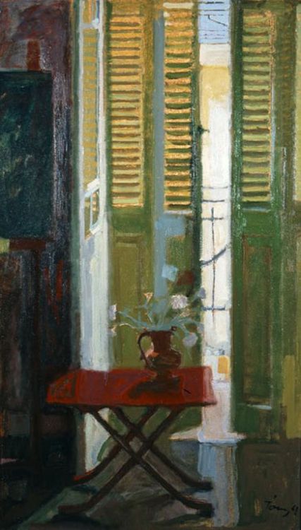 huariqueje:Door  ( Shutters door )   -   Tetsis Panagiotis, 1961Greek, 1925-2016Oil on canvas