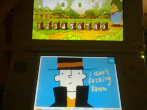 sleepyspacer: rocking the tits off this professor layton game