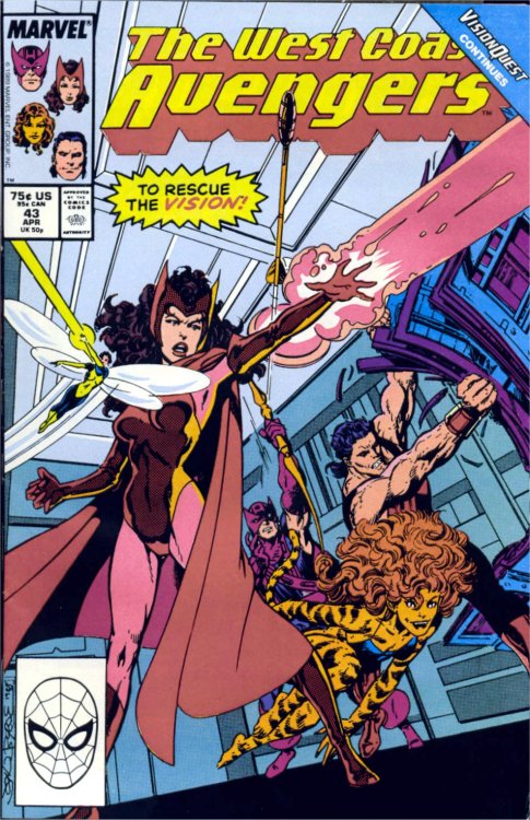 comicbookcovers: West Coats Avengers #43, April 1989, cover by John Byrne