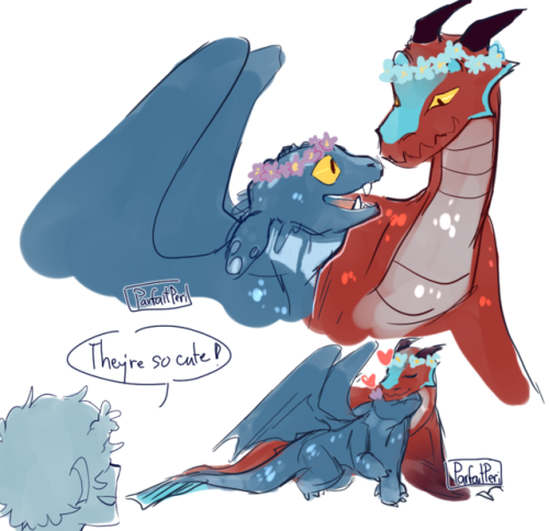 parfaitperi: i cant stop thinking about dragons with flower crowns dragon au 