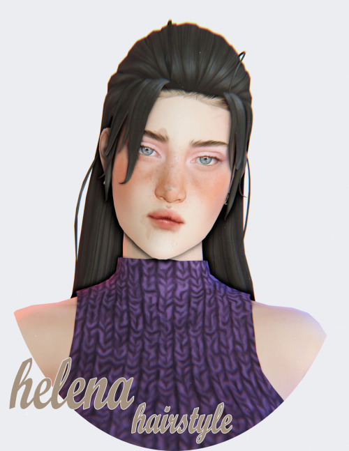  i’m still learning how to do hairstyles ^)helena hairall ea swatcheshat compatiblebgcall lod’