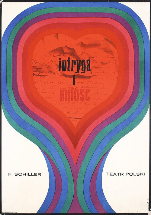 Josef Mroszczak, Poster intryga i Milosc, 1969. Teatr Polski. Kabale und Liebe, Intrigue and Love by