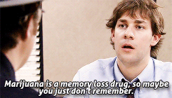 jakeperaltz:  So, yesterday Dwight found half a joint in the parking lot, which