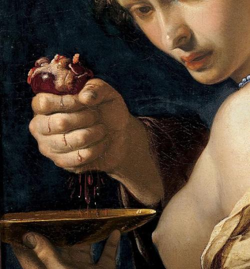 antsintheafterbirth:Bernardino MeiGhismonda with the heart of Guiscardo (detail)Siena, Pinacoteca na