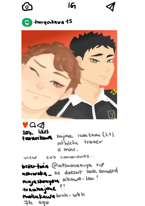 since hajime iwaizumi (27) athletic trainer has gained popularity among fans and players, oikawa nee