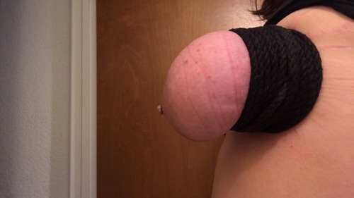 girlintorture:  Never let them sag. Nobody wants to touch saggy tits. Plus it hurts so much more to make them stick straight out, and that’s much more fun for Daddy