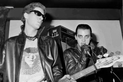 indieactornyc:The Captain showing great sartorial taste in his well-worn Marc Bolan/T. Rex t-shirt and Dave Vanian, 1976.