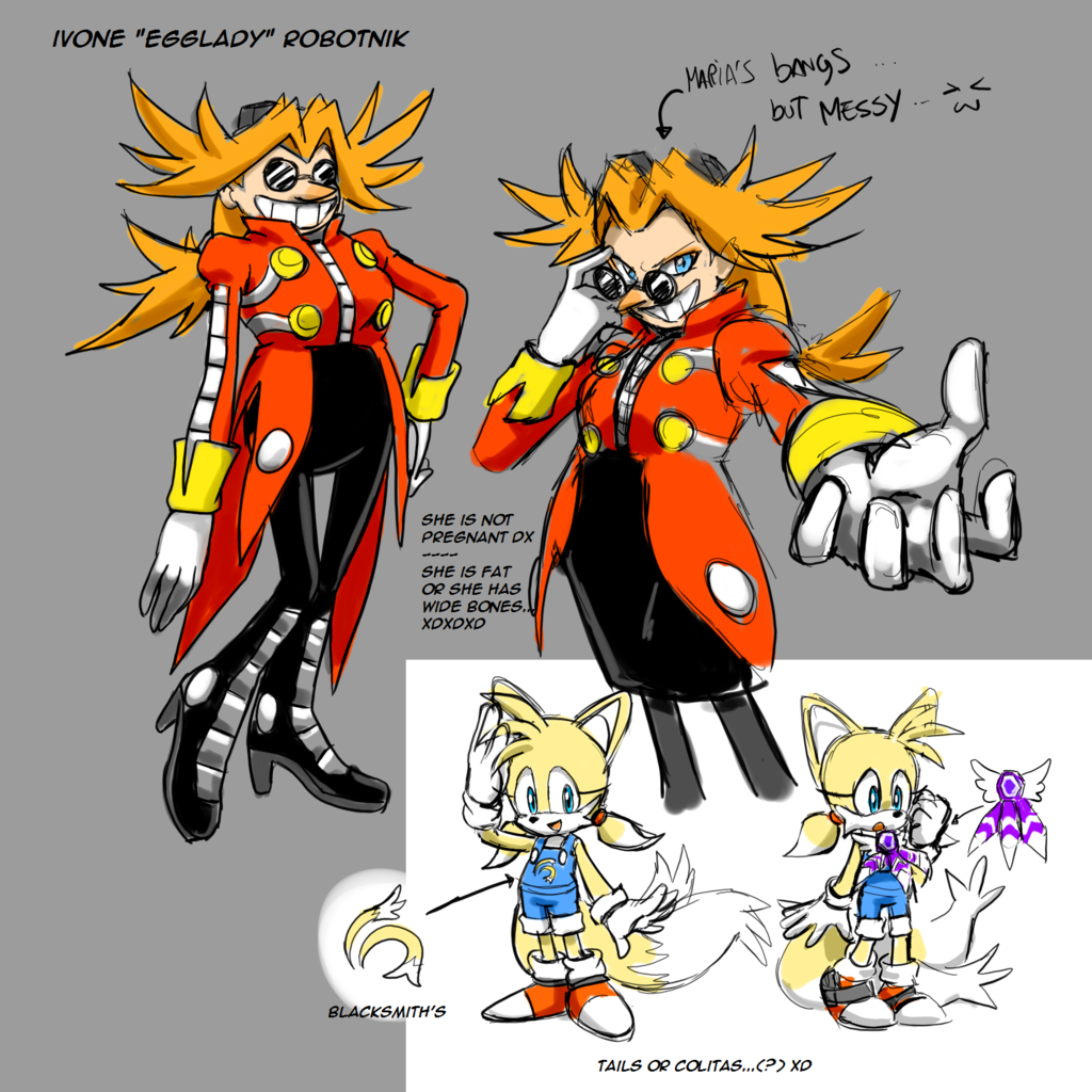 Delightful Sonic fan designs — Egglady and Tails by Drawloverlala Female  Eggman...