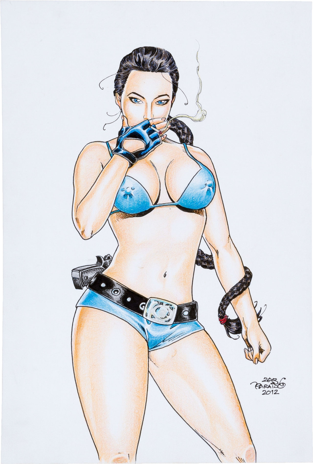 pinupgirlsart:  Zar Paraiso  Molly Jones as Lara Croft 