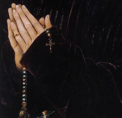 blackpaint20:Detail from the Portrait Diptych of Philippe de Croy (right wing) c. 1460 by Rogier van
