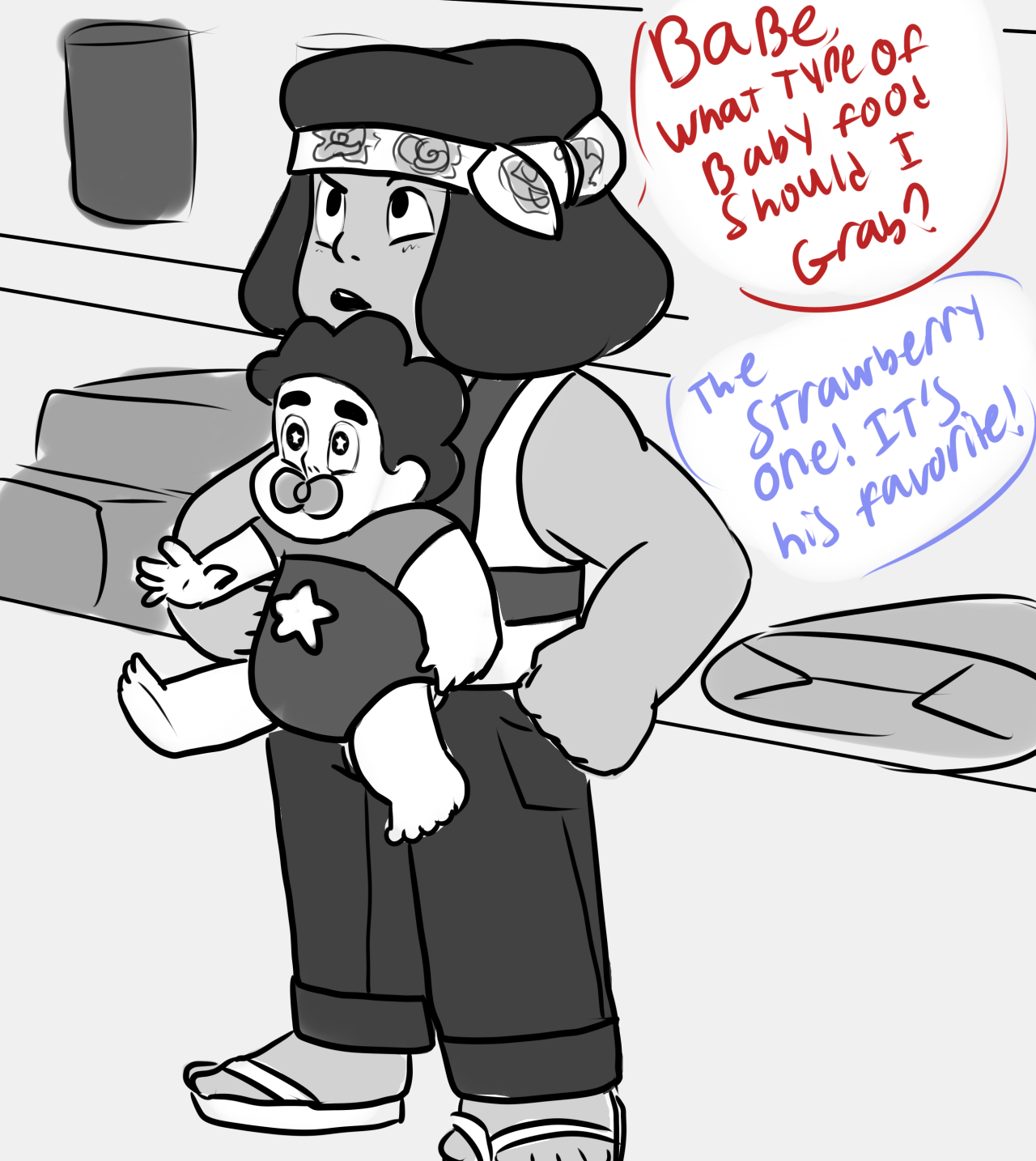 jen-iii:  Tiny moms au where Steven actually met Ruby and Sapphire before Jailbreak