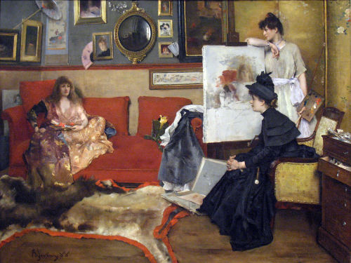 In the Studio (1888). Alfred Stevens (Belgian, 1823–1906). Oil on canvas. The Metrop