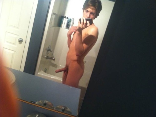 baitedstraightcollection:  18 year old Nick told me he was a virgin but wasn’t afraid to show off his big uncut cock