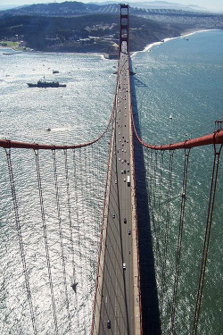 wondrousworld:  Top of the Golden Gate Bridge by