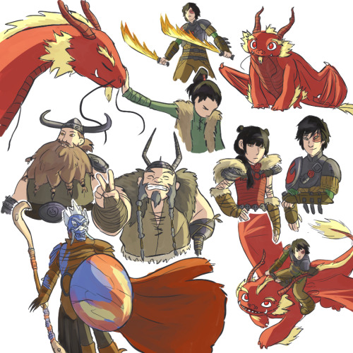 l-a-l-o-u:Httyd/Atla crossover in which the Fire Nation are Vikings, Druk is a Night Fury, Ozai and 