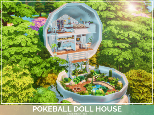 POKEBALL DOLLHOUSE  - (NO CC)A polly pocket inspired Doll house for 1-2 sims. Lot Details:- Lot type