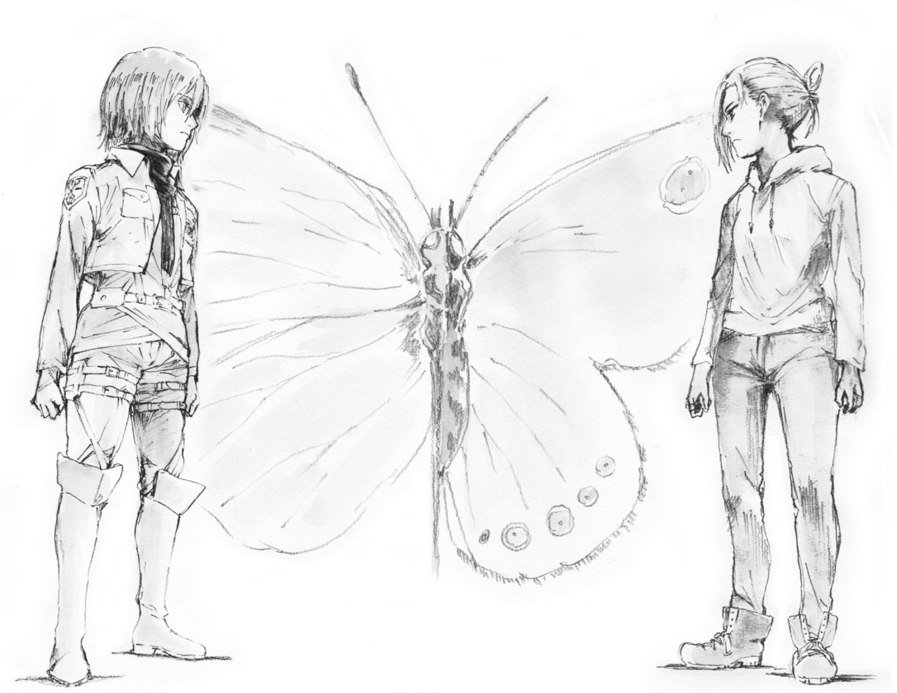 plain-dude:   Illustration for the new Shingeki no Kyojin novel, Lost Girls written