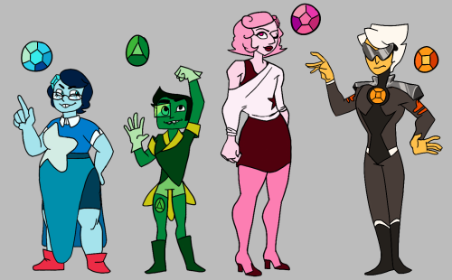 egossweetart:  who likes dying i do!!!!!!!! the kids in this au are a seperate faction of the crystal gems stationed in the canadian east coast. they’re completely disconnected from the events in the canon su universe, though still within it. gem info