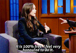 latenightseth:Ellen talking about renaming people’s dogs on Twitter.Ellen Page, national hero.