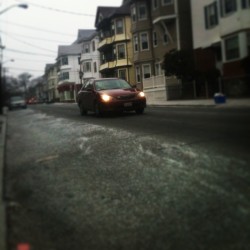 It&rsquo;s a blue bright blue, Tuesday hey hey. #newbedford #snow #hi-Val #camry #morningcommute