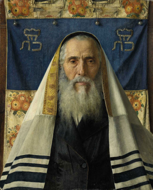 Kauffman - Portrait of rabbi with prayer shawl