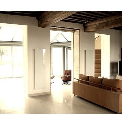 Sun Room In DijonLarge Modern Sunroom With A Limestone Floor