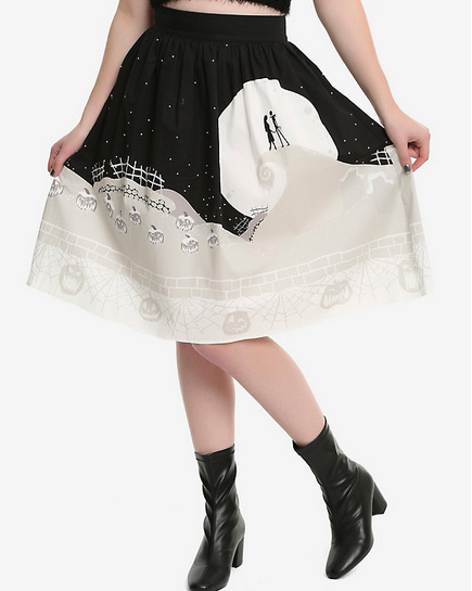 I worked on the Nightmare Before Christmas artwork for this Hot Topic skirt! See more of my work on 