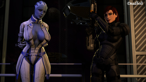 Set up for a press photo, Liara has a wardrobe porn pictures