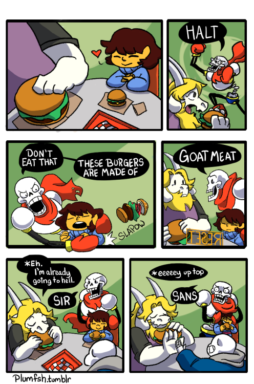 plumfsh:  Comic N-011: “  Sometimes you goatta be chill about the dubious moral situation of your soul.  ” Papyrus is the other objectively best character. 