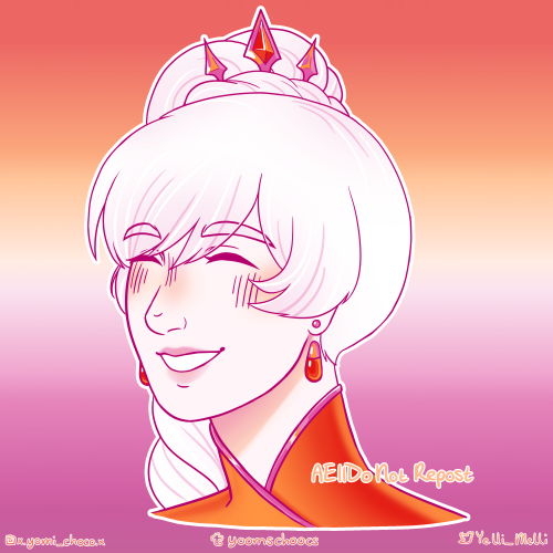 yoomschoocs: Pride Weiss!! I hc her to be lesbian, so I drew her in the lesbian flag colors :> It