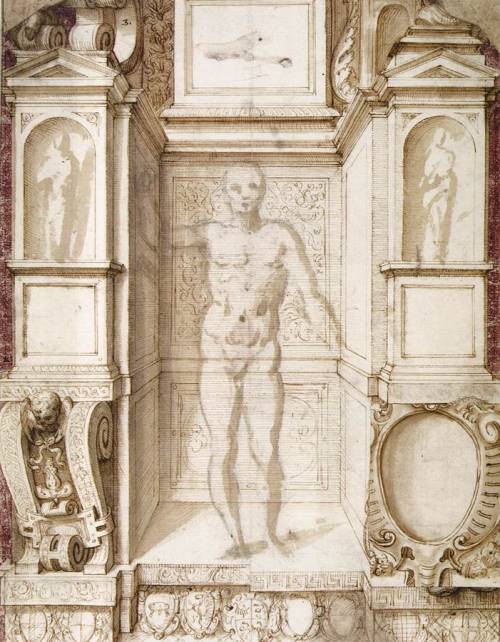 renaissance-art:  Giuseppe Arcimboldo c. 1560-1567  Study of a Figure in a Niche  