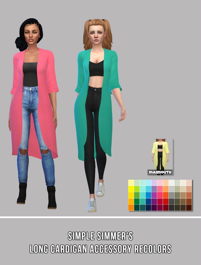 Simple Simmer — maimouth: Long Cardigan Recolors - Sims 4 I...
