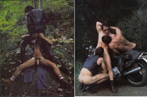 Bikers in the woods. porn pictures