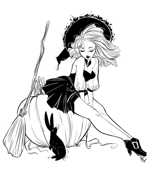 artofashleighizienicki: Some fun little pinups I did for my Witchtacular book! Tumblr | Twitter | 