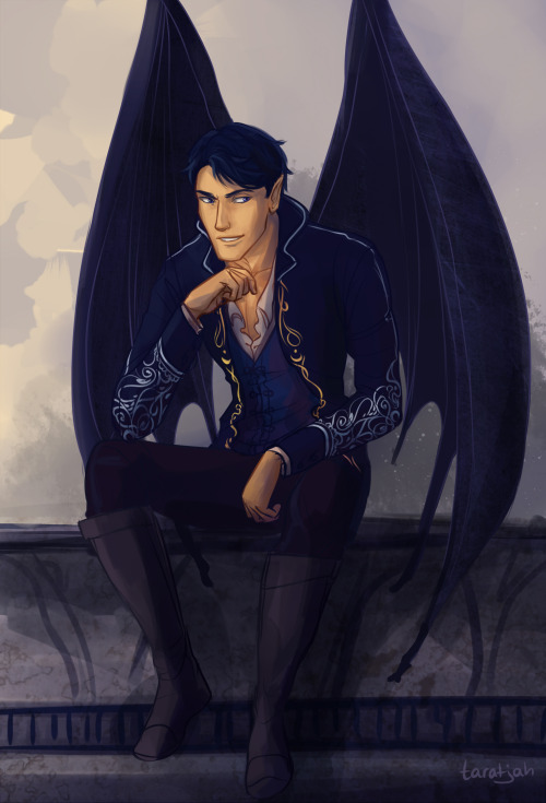 taratjah:Rhys with wings! Because I’m weak and I couldn’t resist.