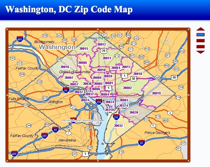 Washington DC Zip Codes Map