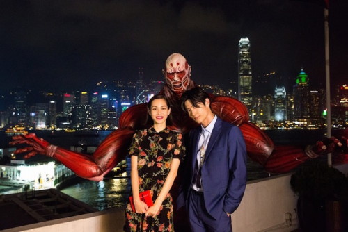 leviskinnyjeans: Haruma Miura and Kiko Mizuhara at the World Premiere of Shingeki no Kyojin: End of 