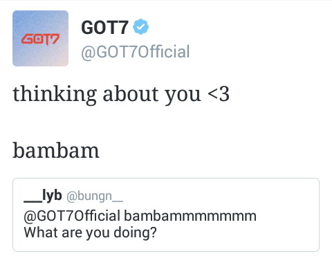calpiso:  ygcutie:  bambam needs to chill  @kibasupporter