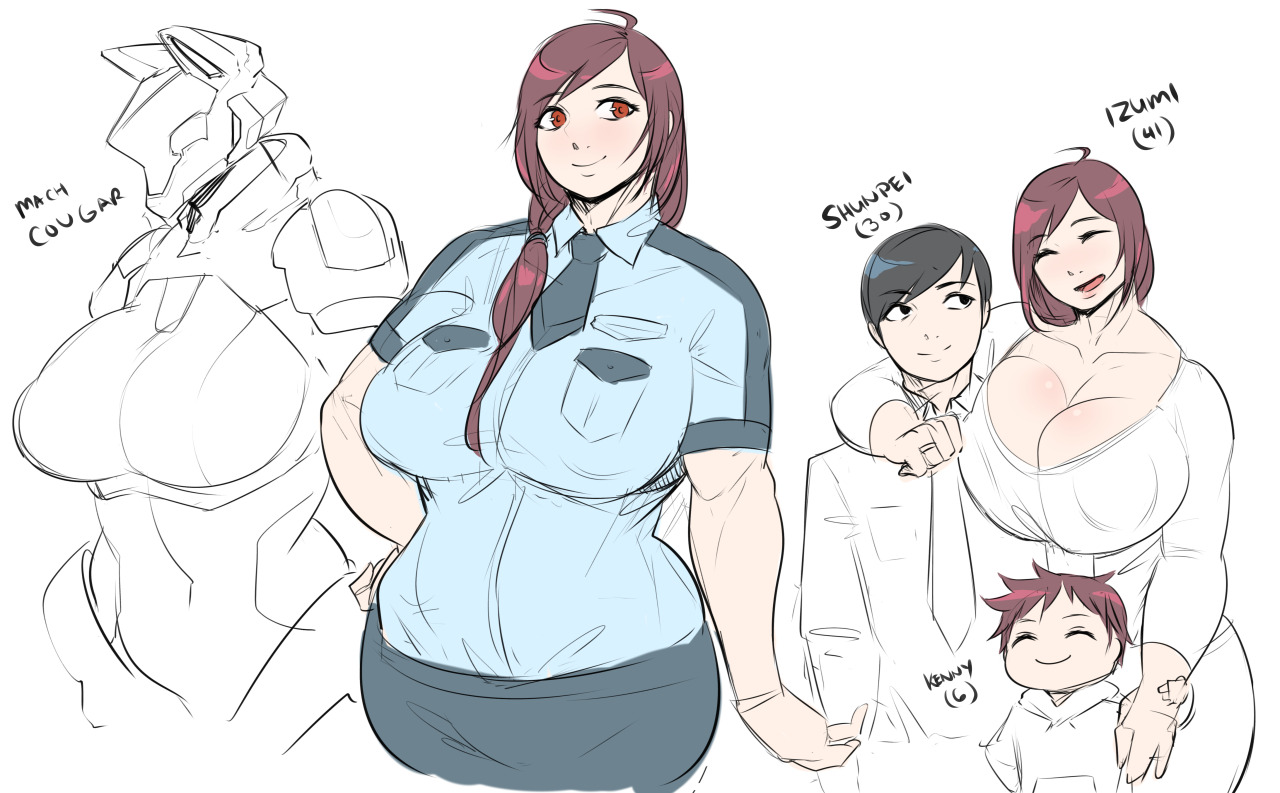 risax:  mr-ndc:  Sketches of Natsumi’s model older sister, Izumi. Who’s a police