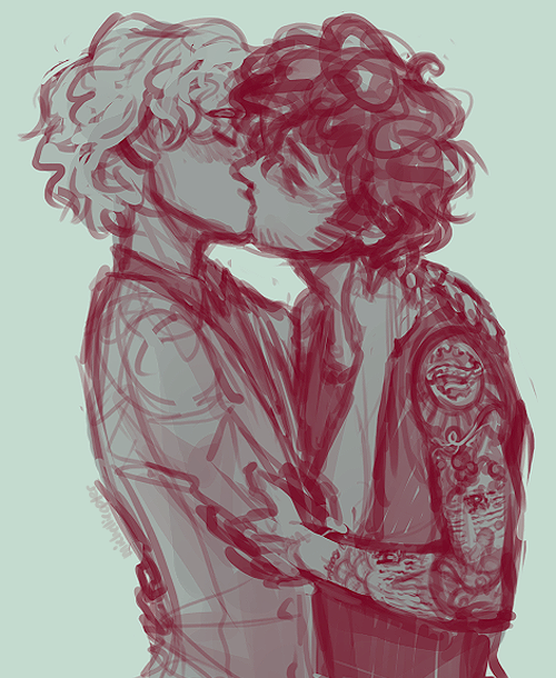 michellicopter:what better way to practice some R tats than with smooches (◡‿◡✿)