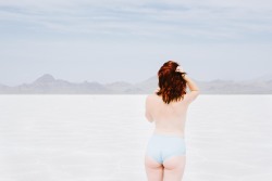 sorelips:  I visited the Salt Flats for first time, and thought it was perfect opportunity to take some self portraits, full set on my blog. xx 